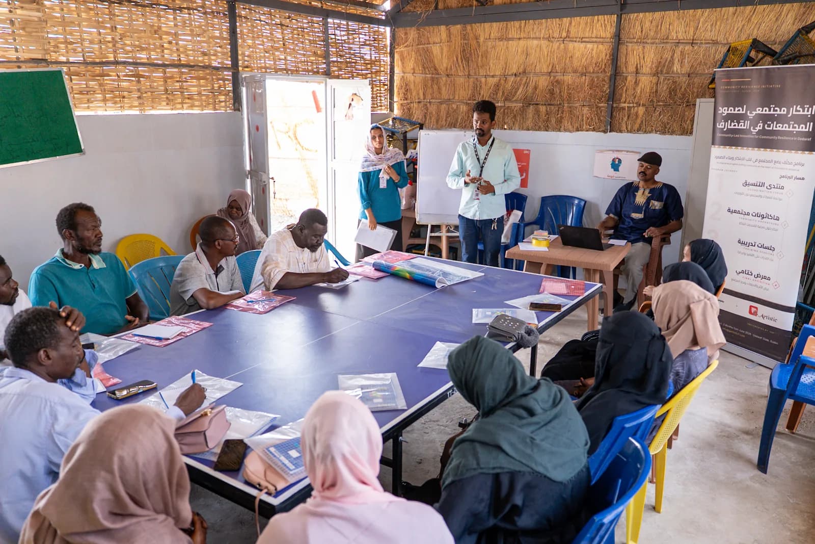 Community coordination workshop under the project banner in Gedaref